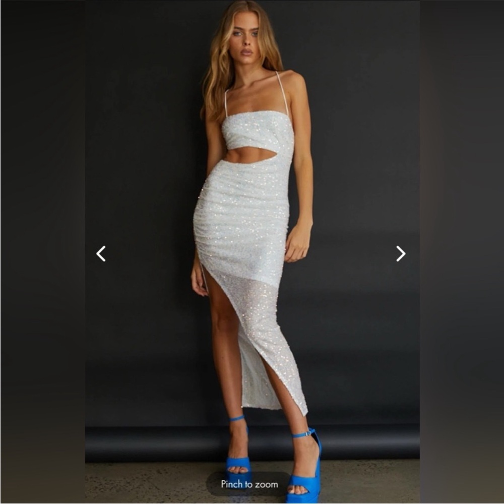 Selfie Leslie White Asymmetrical Cut-Out Dress
